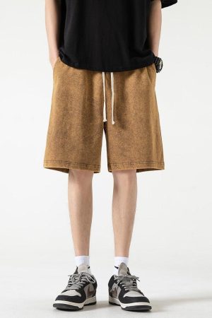 Quick Outfits, Modest Fashion Outfits Ideas Soft Boy Drawstring Waist Sweatshort