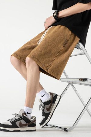 Quick Outfits, Modest Fashion Outfits Ideas Soft Boy Drawstring Waist Sweatshort