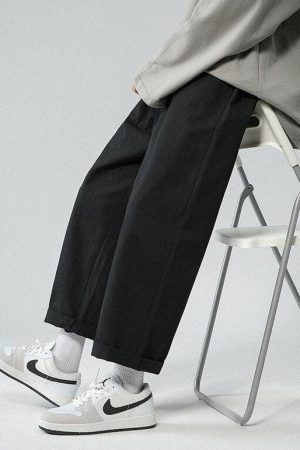 Quick Outfits, Modest Fashion Outfits Ideas Soft Boy Elastic Waist Straight Leg Pants