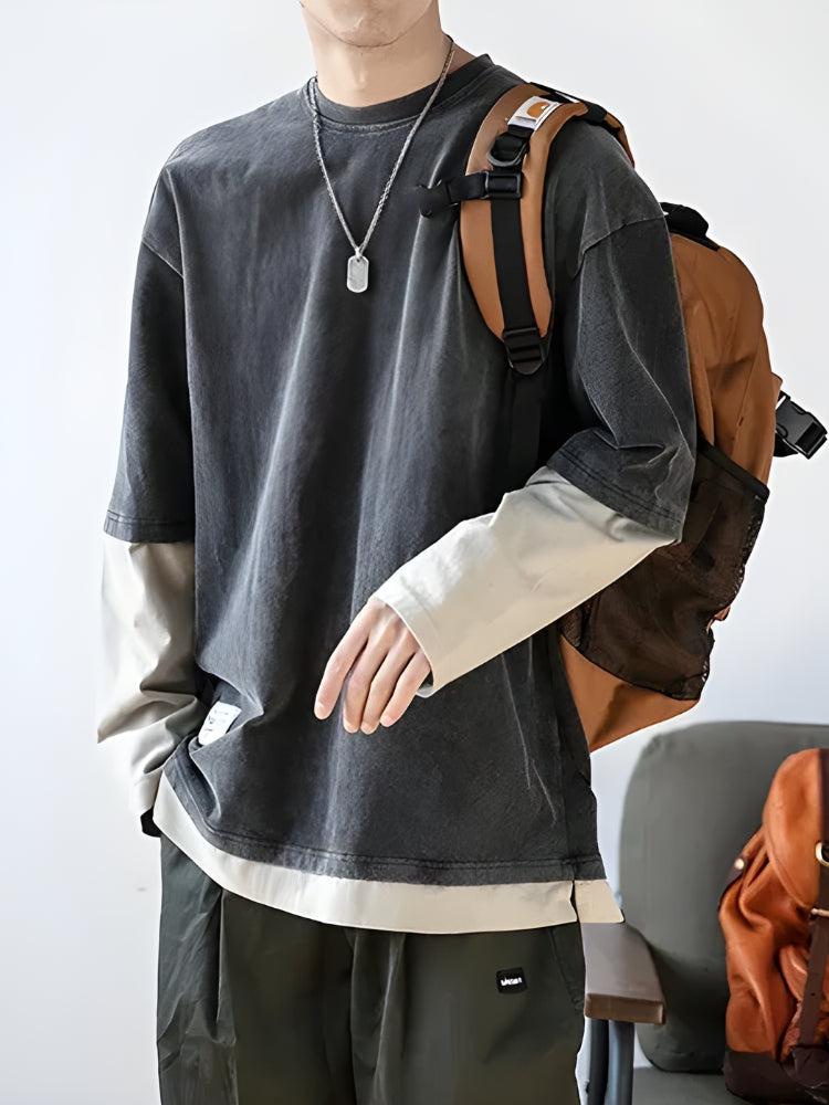 Quick Outfits, Modest Fashion Outfits Ideas Soft Boy Layered Sleeve Sweatshirt