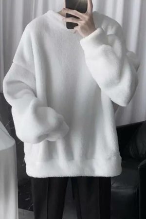 Quick Outfits, Modest Fashion Outfits Ideas Soft Boy Oversized Teddy Sweatshirt
