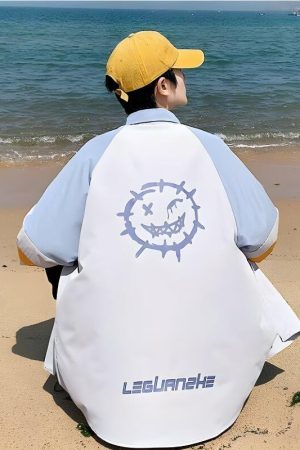 Quick Outfits, Modest Fashion Outfits Ideas Soft Boy Smiley Pastel Shirt