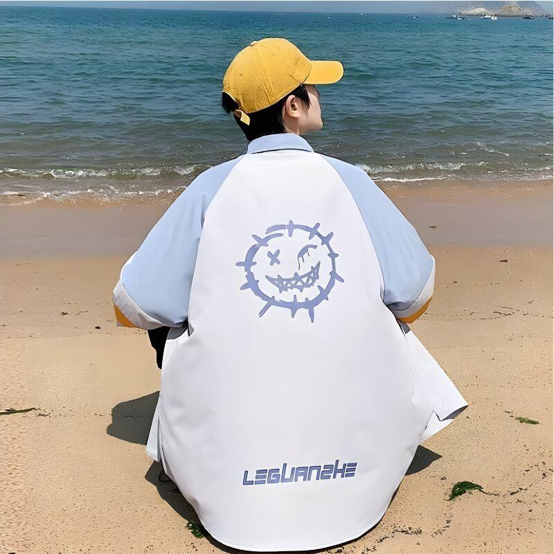 Quick Outfits, Modest Fashion Outfits Ideas Soft Boy Smiley Pastel Shirt Quick Outfits, Modest Fashion Outfits Ideas Soft Boy Smiley Pastel Shirt