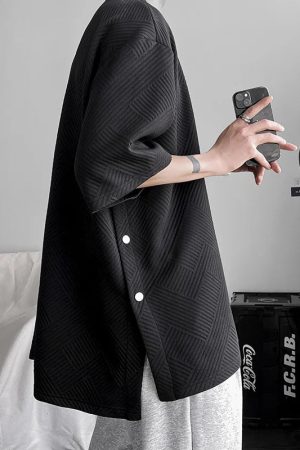 Quick Outfits, Modest Fashion Outfits Ideas Soft Boy Snap Button Up Tee