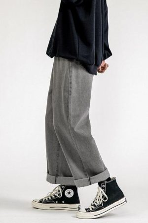 Quick Outfits, Modest Fashion Outfits Ideas Soft Boy Washed Baggy Jeans