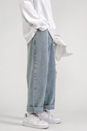Quick Outfits, Modest Fashion Outfits Ideas Soft Boy Washed Baggy Jeans