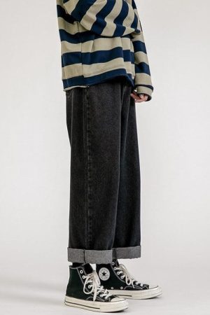 Quick Outfits, Modest Fashion Outfits Ideas Soft Boy Washed Baggy Jeans