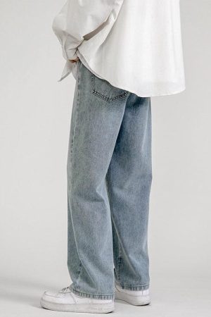 Quick Outfits, Modest Fashion Outfits Ideas Soft Boy Washed Baggy Jeans