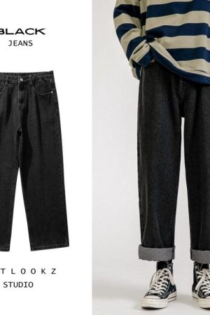 Quick Outfits, Modest Fashion Outfits Ideas Soft Boy Washed Baggy Jeans