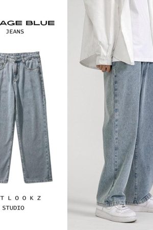 Quick Outfits, Modest Fashion Outfits Ideas Soft Boy Washed Baggy Jeans