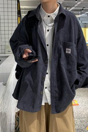 Quick Outfits, Modest Fashion Outfits Ideas Soft Corduroy Casual Shirt