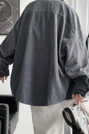 Quick Outfits, Modest Fashion Outfits Ideas Soft Corduroy Casual Shirt