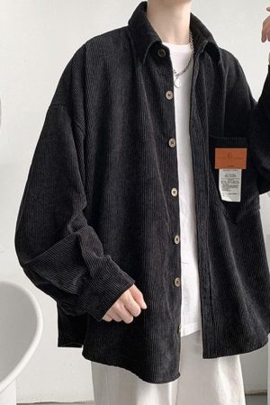 Quick Outfits, Modest Fashion Outfits Ideas Soft Corduroy Casual Shirt