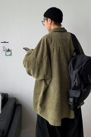 Quick Outfits, Modest Fashion Outfits Ideas Soft Corduroy Casual Shirt