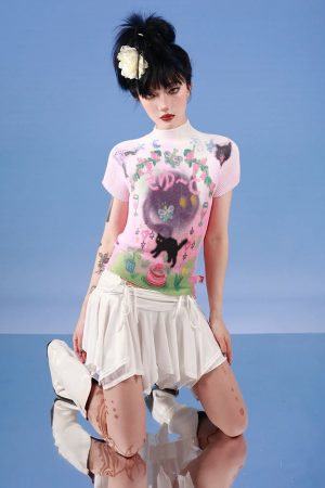 Quick Outfits, Modest Fashion Outfits Ideas Soft Girl Black Cat Top