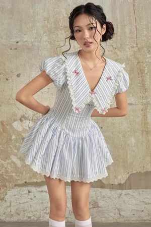 Quick Outfits, Modest Fashion Outfits Ideas Soft Girl Chelsea Collar Mini Dress