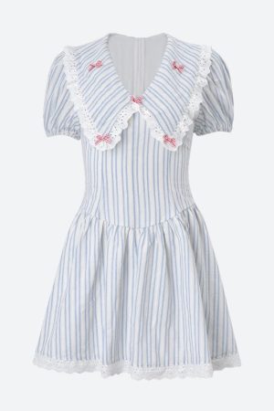 Quick Outfits, Modest Fashion Outfits Ideas Soft Girl Chelsea Collar Mini Dress