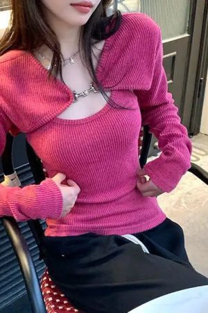 Quick Outfits, Modest Fashion Outfits Ideas Soft Girl Corduroy Cardigan Vest Set