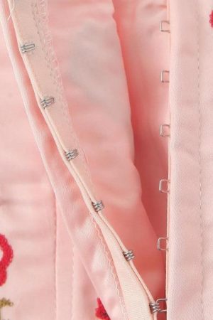 Quick Outfits, Modest Fashion Outfits Ideas Soft Girl Embroidered Beaded Corset Top