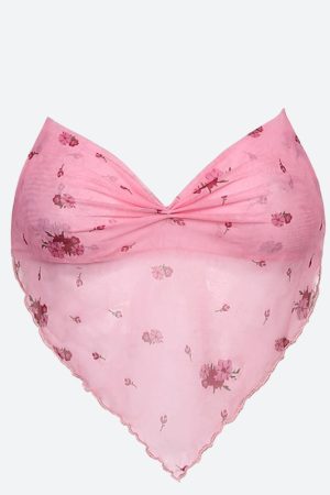 Quick Outfits, Modest Fashion Outfits Ideas Soft Girl Floral Asymmetric Crop Top