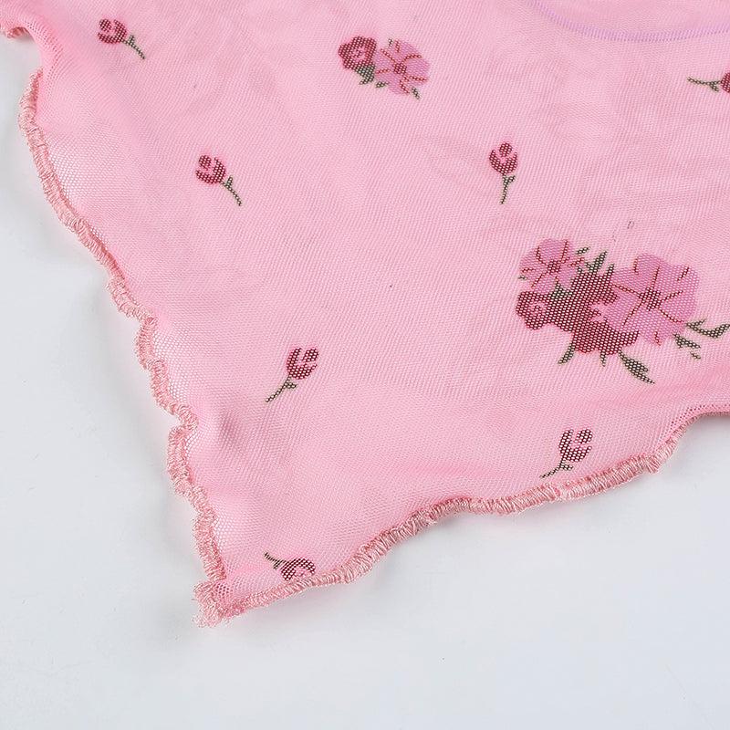 Quick Outfits, Modest Fashion Outfits Ideas Soft Girl Floral Asymmetric Crop Top Quick Outfits, Modest Fashion Outfits Ideas Soft Girl Floral Asymmetric Crop Top