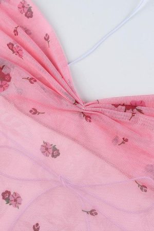 Quick Outfits, Modest Fashion Outfits Ideas Soft Girl Floral Asymmetric Crop Top