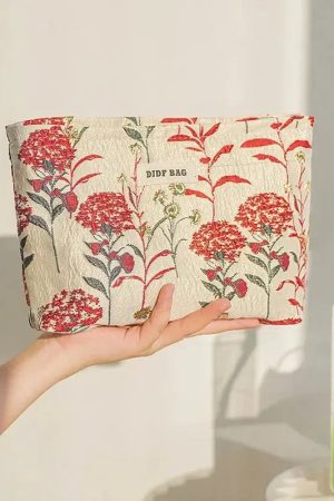 Quick Outfits, Modest Fashion Outfits Ideas Soft Girl Floral Makeup Bag