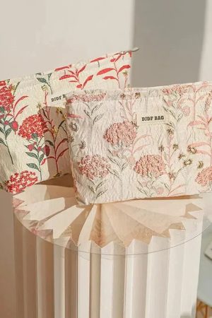 Quick Outfits, Modest Fashion Outfits Ideas Soft Girl Floral Makeup Bag