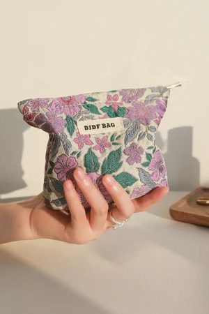 Quick Outfits, Modest Fashion Outfits Ideas Soft Girl Floral Mini Makeup Bag