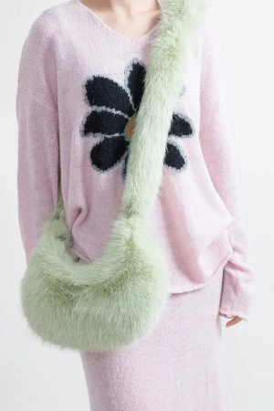 Quick Outfits, Modest Fashion Outfits Ideas Soft Girl Fluffy Multifunctional Bag