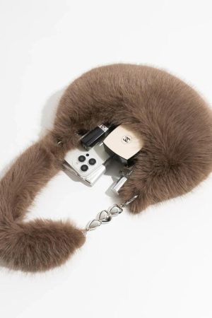 Quick Outfits, Modest Fashion Outfits Ideas Soft Girl Fluffy Multifunctional Bag