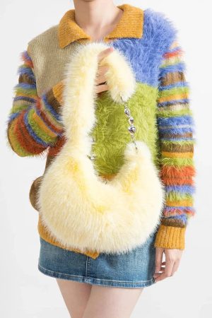 Quick Outfits, Modest Fashion Outfits Ideas Soft Girl Fluffy Multifunctional Bag