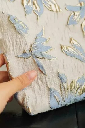 Quick Outfits, Modest Fashion Outfits Ideas Soft Girl Gold Flower Makeup Bag