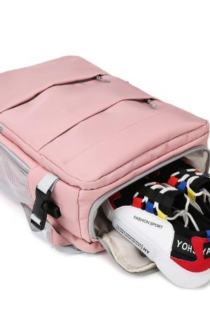 Quick Outfits, Modest Fashion Outfits Ideas Soft Girl Hidden Pockets Travel Backpack