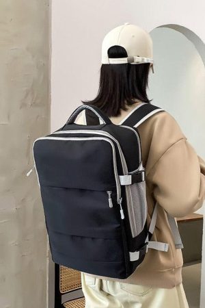 Quick Outfits, Modest Fashion Outfits Ideas Soft Girl Hidden Pockets Travel Backpack