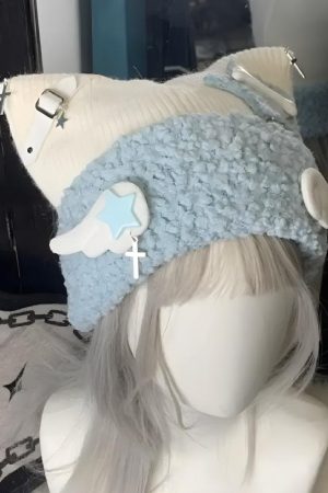 Quick Outfits, Modest Fashion Outfits Ideas Soft Girl Kawaii Wings Knitted Beanie