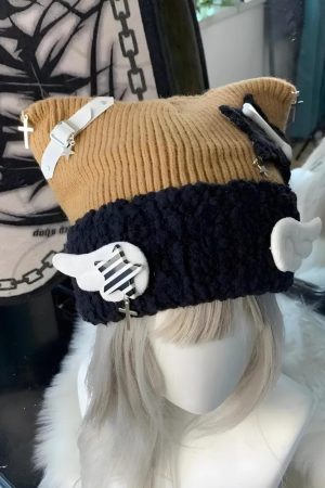 Quick Outfits, Modest Fashion Outfits Ideas Soft Girl Kawaii Wings Knitted Beanie