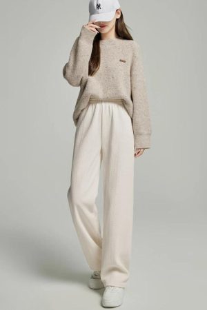 Quick Outfits, Modest Fashion Outfits Ideas Soft Girl Knitted Sweatpants