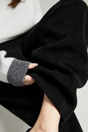 Quick Outfits, Modest Fashion Outfits Ideas Soft Girl Knitted Sweatpants