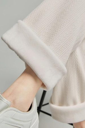 Quick Outfits, Modest Fashion Outfits Ideas Soft Girl Knitted Sweatpants