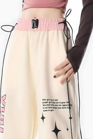 Quick Outfits, Modest Fashion Outfits Ideas Soft Girl Lace Up Sweatpants