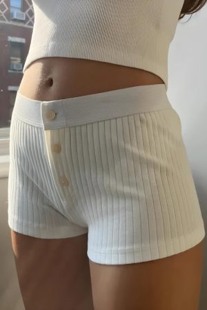 Quick Outfits, Modest Fashion Outfits Ideas Soft Girl Low Rise Knitted Shorts