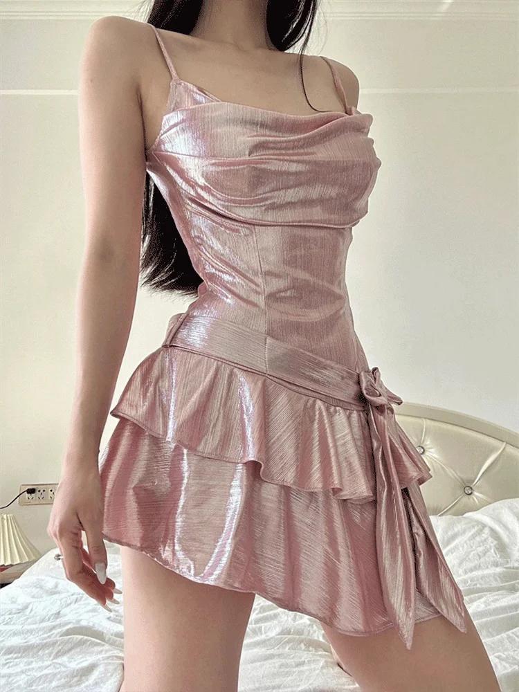 Quick Outfits, Modest Fashion Outfits Ideas Soft Girl Metallic Mini Dress Quick Outfits, Modest Fashion Outfits Ideas Soft Girl Metallic Mini Dress