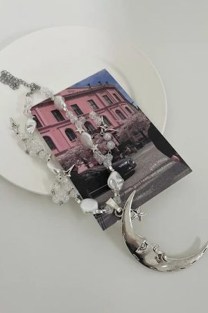 Quick Outfits, Modest Fashion Outfits Ideas Soft Girl Moon & Stars Beaded Necklace