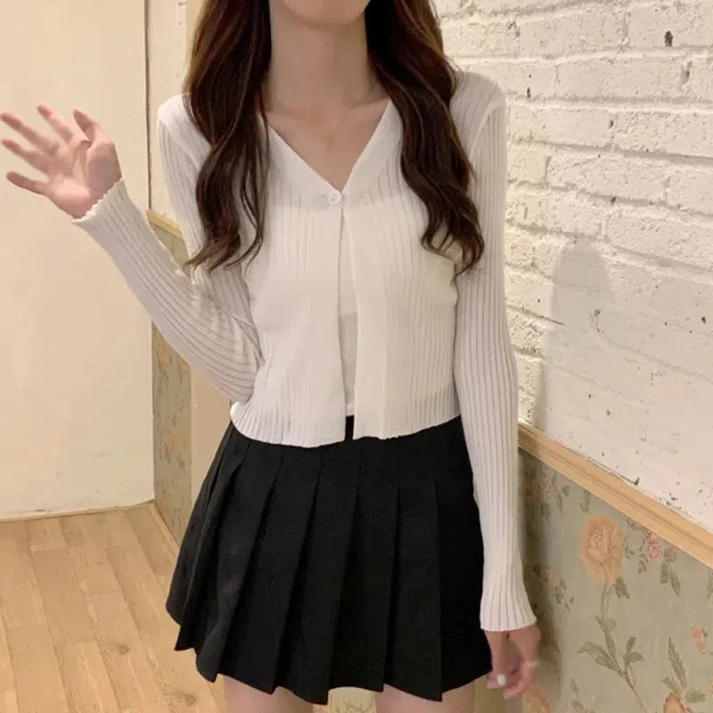 Quick Outfits, Modest Fashion Outfits Ideas Soft Girl One Button Cardigan Quick Outfits, Modest Fashion Outfits Ideas Soft Girl One Button Cardigan