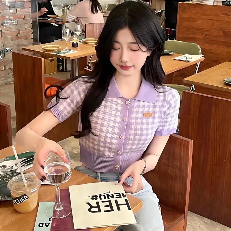 Quick Outfits, Modest Fashion Outfits Ideas Soft Girl Plaid Crop Cardigan Quick Outfits, Modest Fashion Outfits Ideas Soft Girl Plaid Crop Cardigan