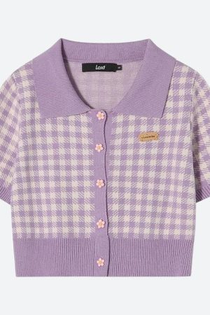 Quick Outfits, Modest Fashion Outfits Ideas Soft Girl Plaid Crop Cardigan