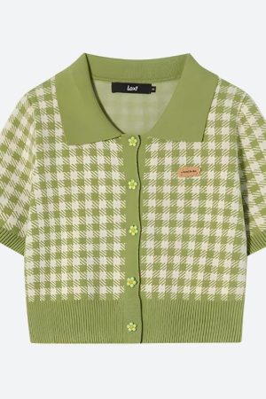 Quick Outfits, Modest Fashion Outfits Ideas Soft Girl Plaid Crop Cardigan