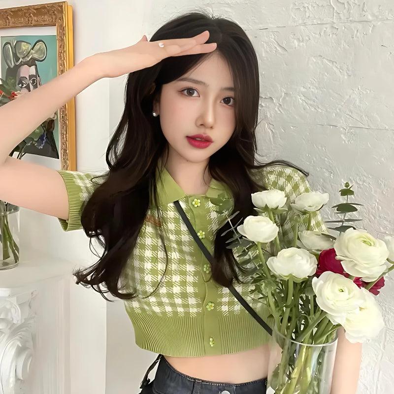 Quick Outfits, Modest Fashion Outfits Ideas Soft Girl Plaid Crop Cardigan Quick Outfits, Modest Fashion Outfits Ideas Soft Girl Plaid Crop Cardigan