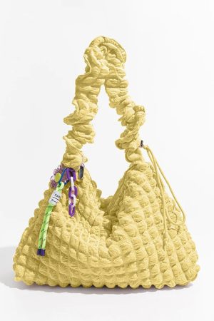 Quick Outfits, Modest Fashion Outfits Ideas Soft Girl Quilted Ruched Hobo Bag